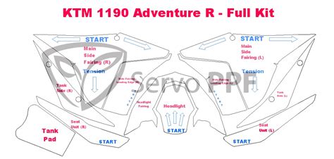 2013+ KTM 1190 R Adventure Clear Bra Kit - Servo PPF