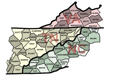 eastern tennessee map of counties