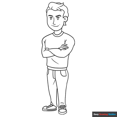 Man Coloring Page | Easy Drawing Guides