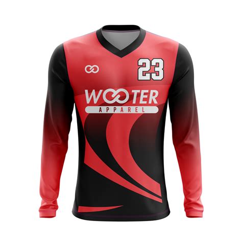 Custom Team Long Sleeve V-Neck Volleyball Jerseys | Wooter Apparel