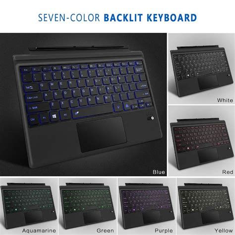 Megoo Surface Pro 4 Type Cover Keyboard Bluetooth Wireless Backlit ...