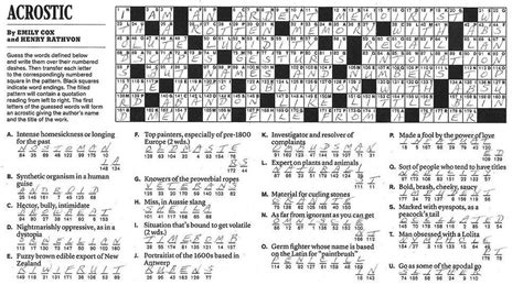 The New York Times Crossword in Gothic: 03.06.11 — Memory — the Acrostic