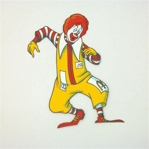 Original MCDONALDS Commercial RONALD MCDONALD Mascot LOGO Animation Cel ...