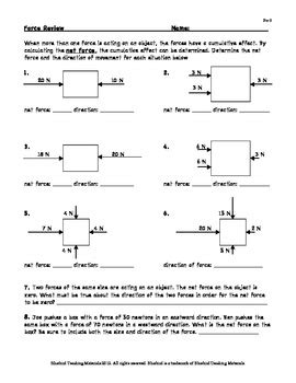 Net Force And Force Diagram Worksheet Answers - Wiring Site Resource