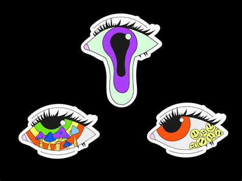 A set of three psychedelic eyes. Psychedelics, surrealism. 9761438 ...