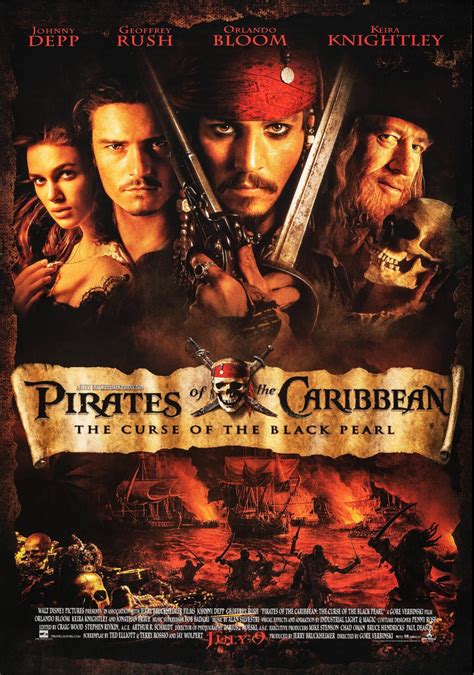 Pirates of the Caribbean- The Curse Of The Black Pearl Movie Poster - Classic 00's Vintage ...