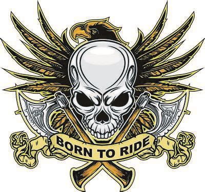 Born to Ride Autocollant, Harley Davidson Style Casque decal moto ...