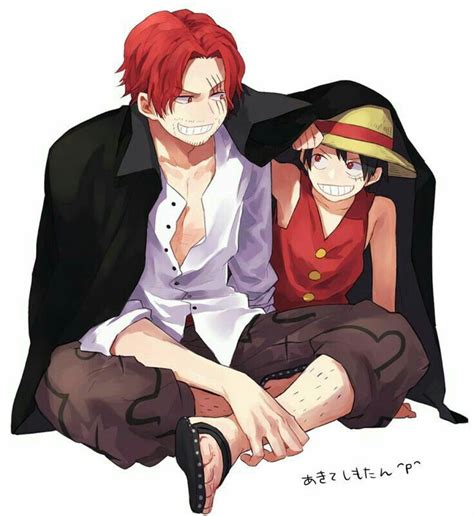 Father and son! One Piece! Luffy & Shanks | Rufy, Cartoni animati, Manga