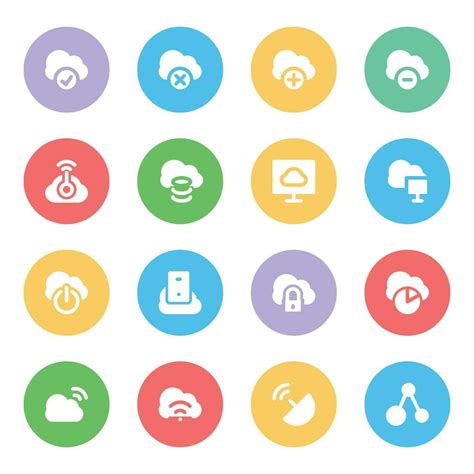 Set of Cloud Computing Flat Icons 28632510 Vector Art at Vecteezy