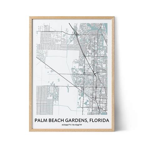 Palm Beach Gardens Map Poster - Your City Map Art - Positive Prints