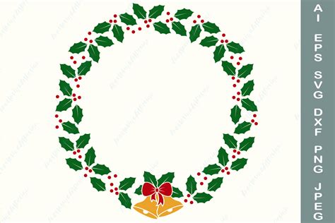 Christmas Wreath Svg, Holly Graphic by AnastasiyaArtDesign · Creative Fabrica