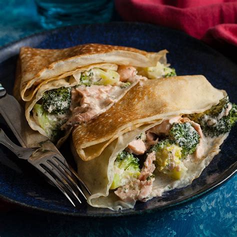 Savoury Pancakes with Salmon and Broccoli | Recipes Made Easy