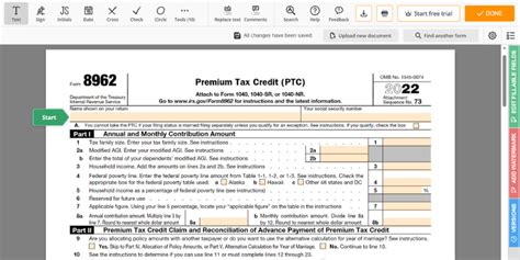 2022 Form 8962 ↳ Printable IRS 8962 Form, Instructions for Premium Tax ...