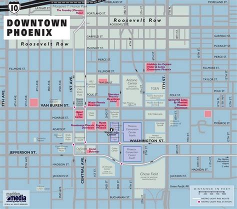 Downtown Phoenix map | Downtown phoenix, Phoenix map, Downtown hotels