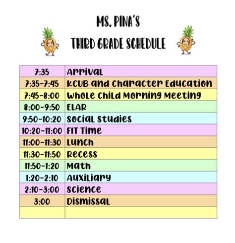 Pina, Andrea / Class Schedule