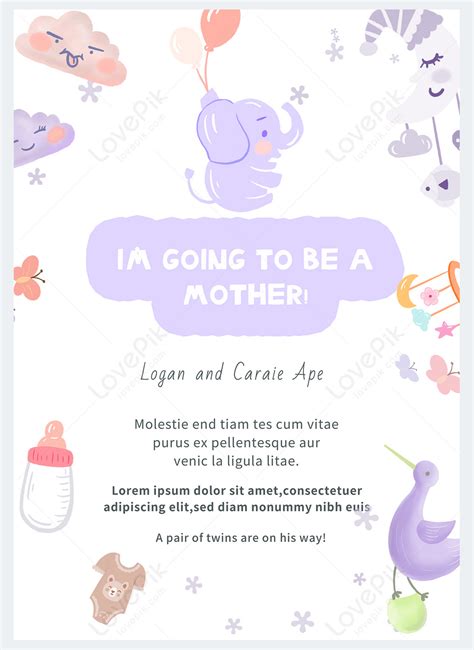 Pregnancy announcement cartoon style template template image_picture free download 466853608 ...