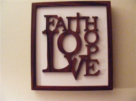 Faith Hope Love Home Decor Rosewood Wall Art