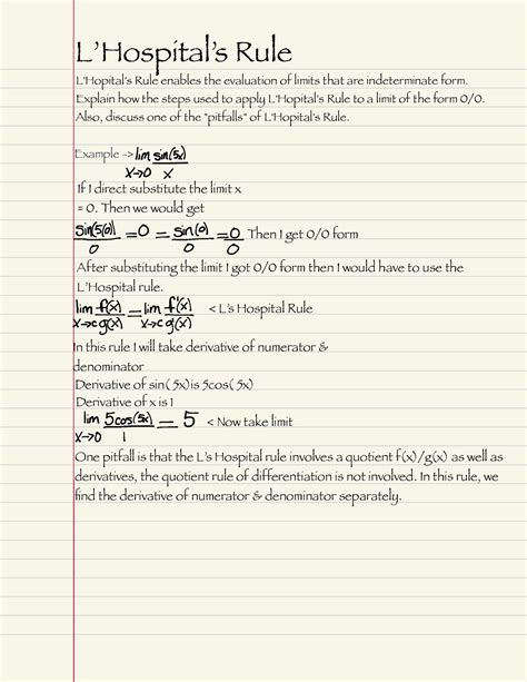 L'Hospital's Rule - Discussion question - L’Hospital’s Rule L'Hopital's ...