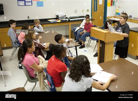 Middle School Classroom With Students