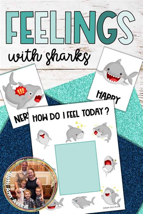 Feelings and Emotions Recognition with Sharks for Preschoolers 2 Emotions Posters, Emotions ...