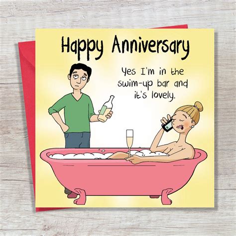 Anniversary Card Swim up Bar Funny Wedding Anniversary Card - Etsy