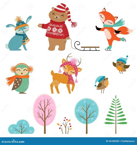 Winter Animals Clip Art