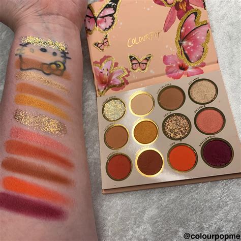 Colourpop A FLUTTER palette swatches : r/swatchitforme