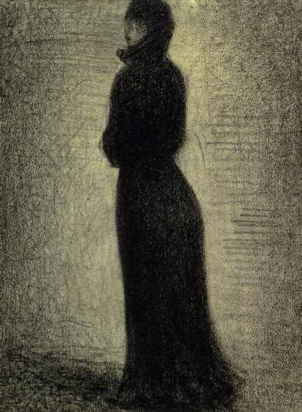 Seurat / Woman in black / Chalk Drawing - Georges Seurat as art print ...