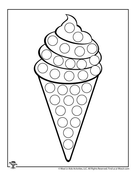 Ice Cream Cone Do a Dot Art Coloring Page | Woo! Jr. Kids Activities ...