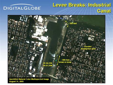 Satellite Imagery of the Surekote Levee in New Orleans post-Katrina