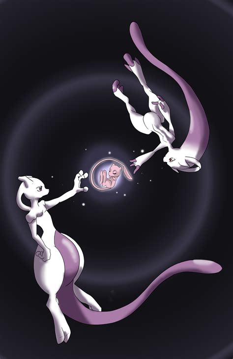 Mewtwo x mew x mewtwo by shinyscyther on DeviantArt