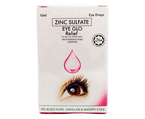 Zinc Sulfate Eye Glo Relief 2.5mg/ mL 10mL