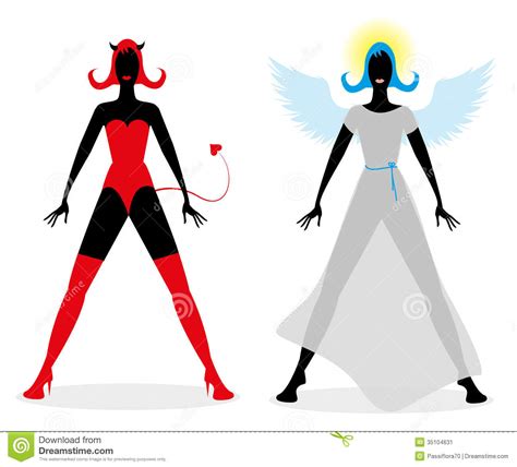 Angel or devil? stock illustration. Illustration of love - 35104631