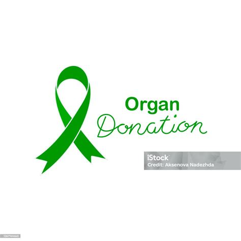 Organ Donation Handwritten Inscription Green Ribbon Transplantation And Awareness Of Organ ...