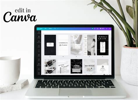 275 Black White Canva Instagram Templates Black White Blogger Templates ...