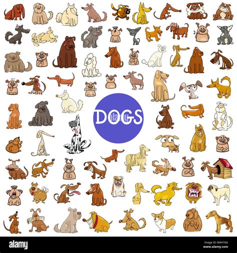 cartoon dog characters huge set Stock Photo - Alamy