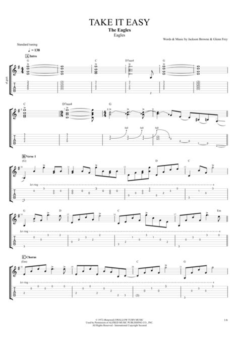 Take It Easy by The Eagles - Full Score Guitar Pro Tab | mySongBook.com