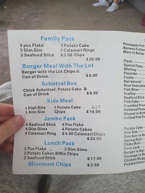 Local fish a chip shop sent the new menu out. The longer I looked the ...