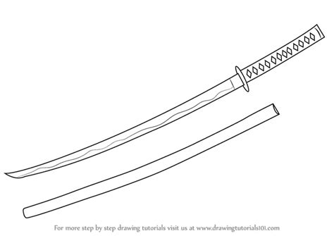 Learn How to Draw a Samurai Sword (Swords) Step by Step : Drawing Tutorials