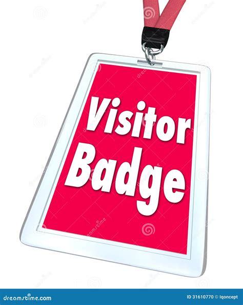 Visitor Badge Tourist Nametag Lanyard Special Temporary Access Stock Illustration - Illustration ...