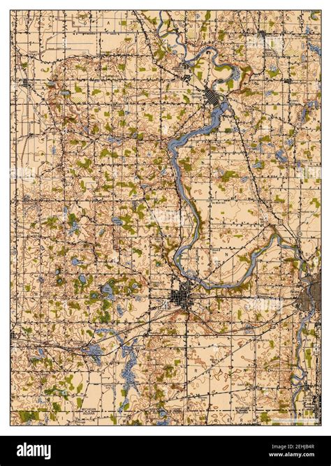 Niles, Michigan, map 1943, 1:62500, United States of America by Timeless Maps, data U.S ...