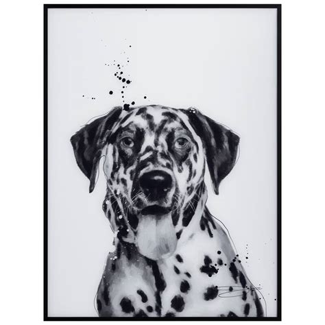 "Dalmatian" Black and White Pet Paintings on Printed Glass Encased with ...