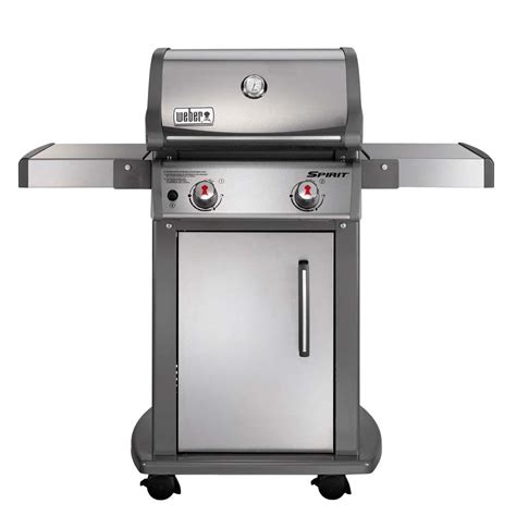 Weber Spirit S-210 2-Burner Propane Gas Grill in Stainless Steel with Built-In Thermometer ...