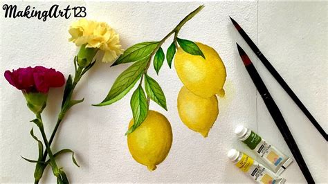 Painting for Beginners- Simple and Easy Lemon Watercolor Painting - YouTube