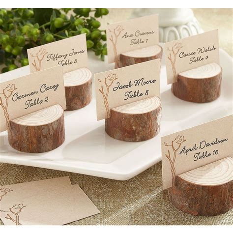 Rustic Tree Wood Place Card Holders | Party City | Wood place card ...