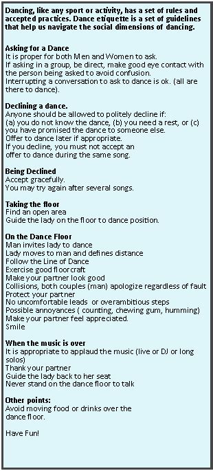 Ballroom Etiquette