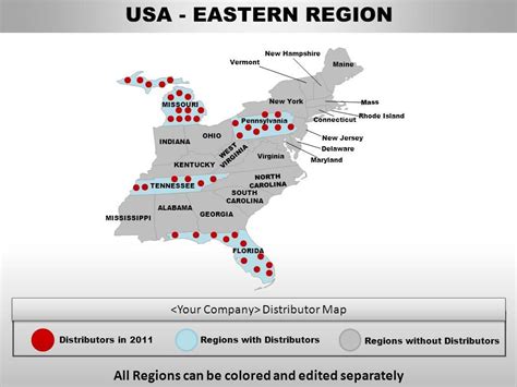 USA Eastern Region Country Powerpoint Maps | PowerPoint Shapes ...