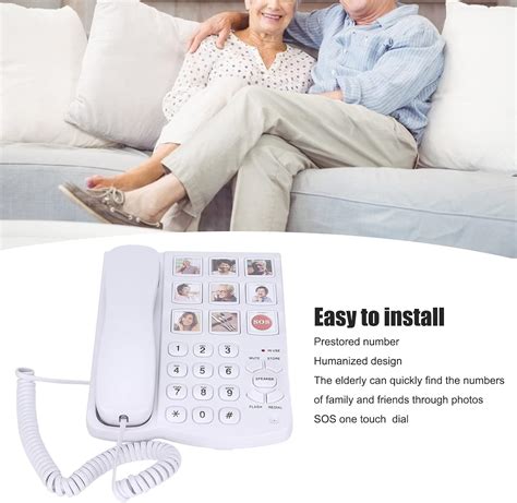 Photo Memory Corded Phone, Large One-Touch Dialing Big Button Phone ...