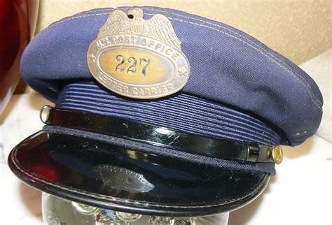 1950s US Post Office Letter Carrier Uniform Hat Mailman