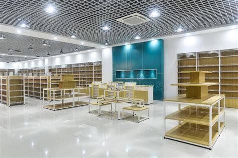 Empty Store Interior in Modern Commercial Building Stock Image - Image of company, equipment ...